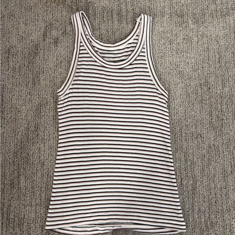 American Eagle Outfitters Black and White Striped Tank Top